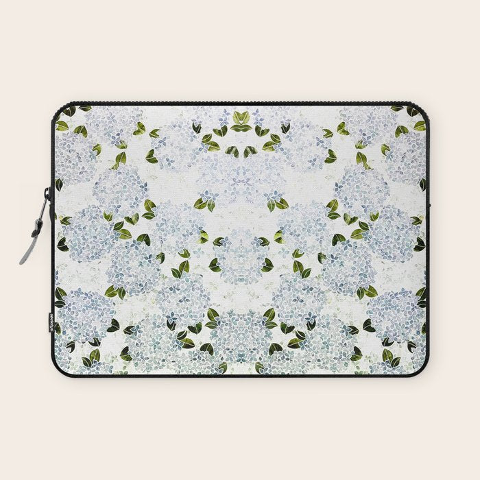 White Blue Ice Snow Hydrangea Laptop Sleeve Gallery Image 1