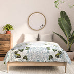 White Blue Ice Snow Hydrangea Comforter Gallery Image 3
