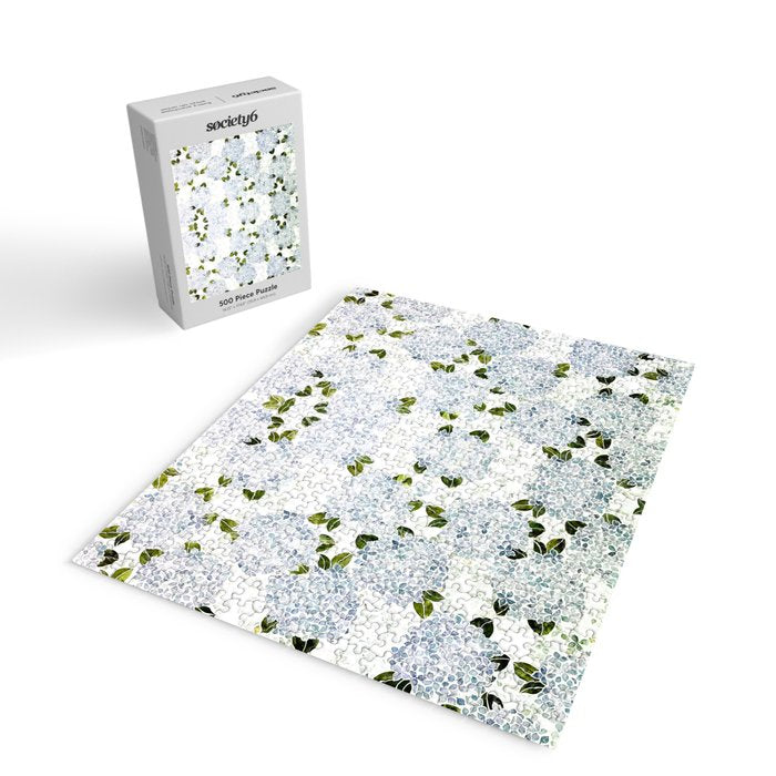 White Blue Ice Snow Hydrangea Jigsaw Puzzle Gallery Image 2