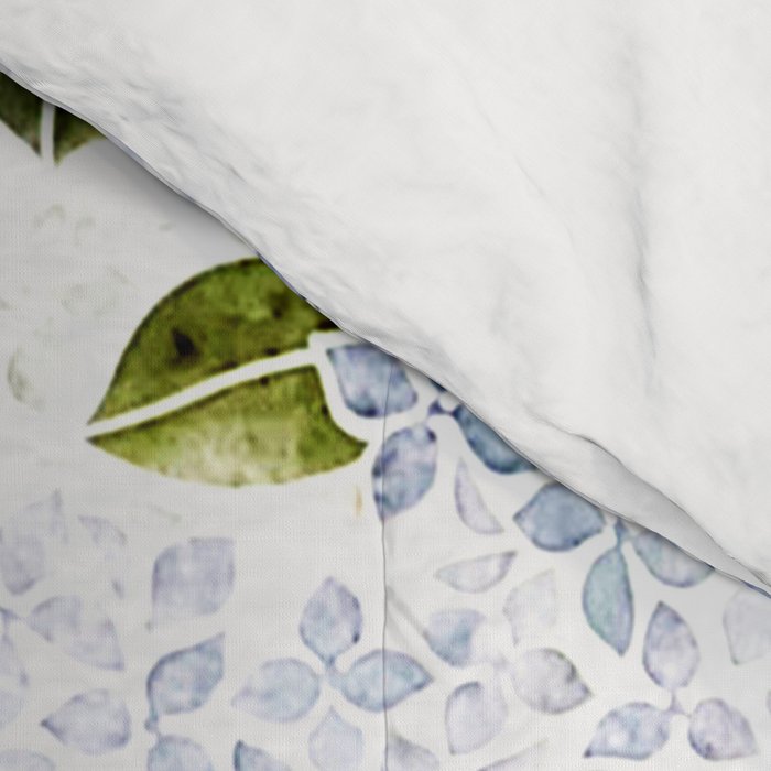 White Blue Ice Snow Hydrangea Comforter Gallery Image 4
