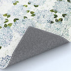 White Blue Ice Snow Hydrangea Rug Gallery Image 4