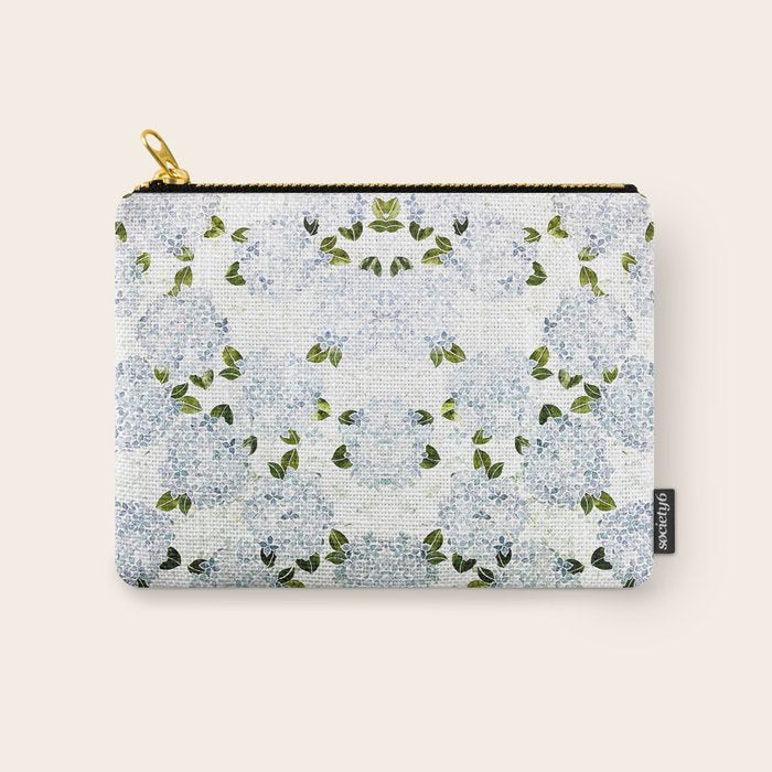 White Blue Ice Snow Hydrangea Carry All Pouch Gallery Image 1