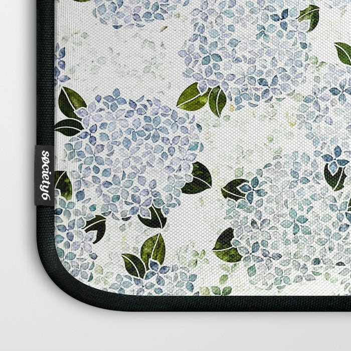 White Blue Ice Snow Hydrangea Laptop Sleeve Gallery Image 3