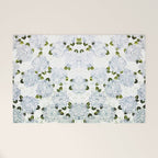 White Blue Ice Snow Hydrangea Welcome Mat Gallery Image 1