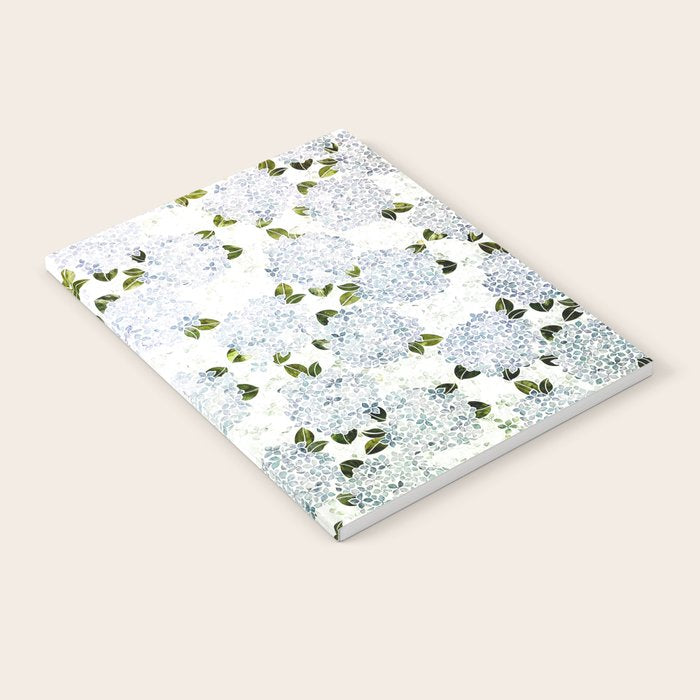 White Blue Ice Snow Hydrangea Notebook Gallery Image 2