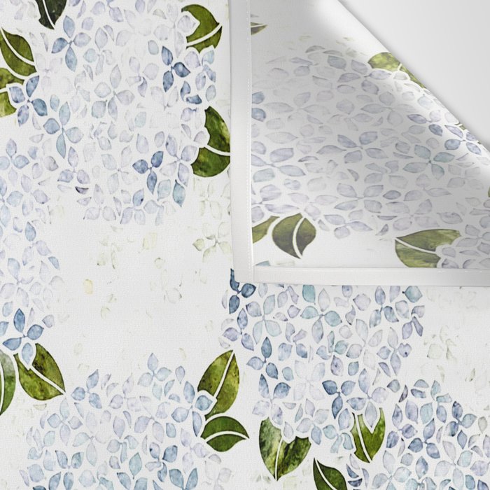 White Blue Ice Snow Hydrangea Wall Tapestry Gallery Image 3