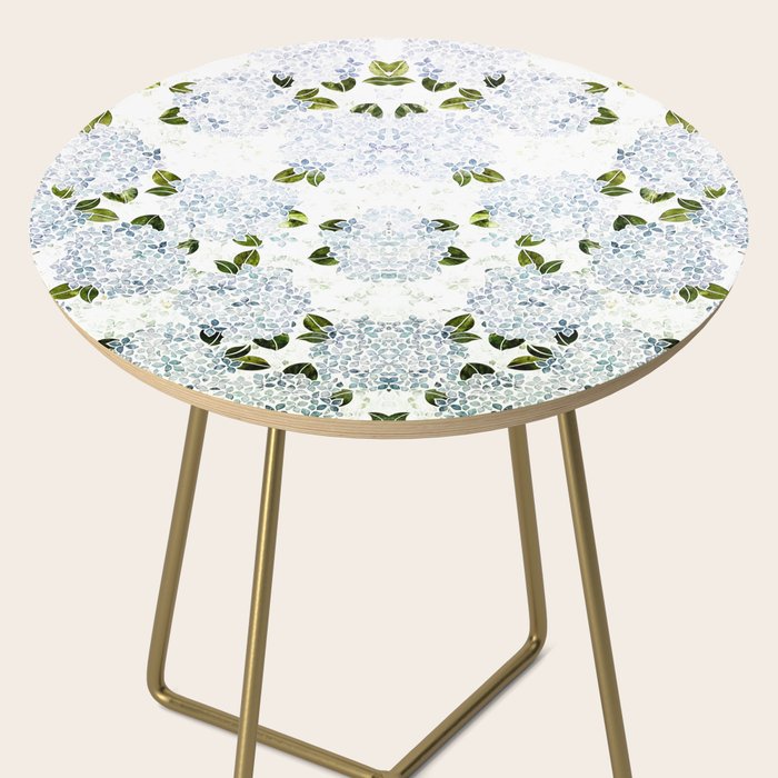 White Blue Ice Snow Hydrangea Side Table Gallery Image 2