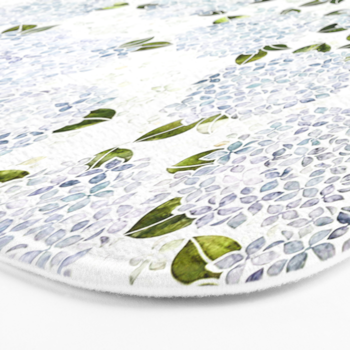 White Blue Ice Snow Hydrangea Bath Mat Gallery Image 3