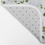 White Blue Ice Snow Hydrangea Bath Mat Gallery Image 2