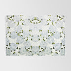 White Blue Ice Snow Hydrangea Rug Gallery Image 2
