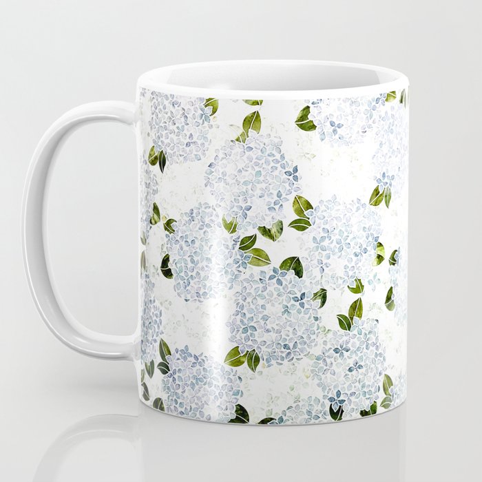 White Blue Ice Snow Hydrangea Coffee Mug Gallery Image 3
