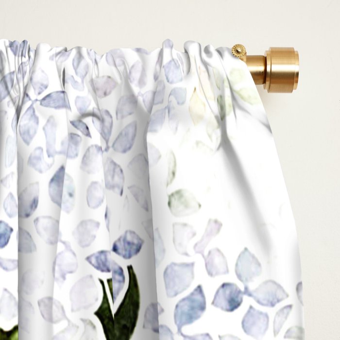 White Blue Ice Snow Hydrangea Window Curtain Gallery Image 2