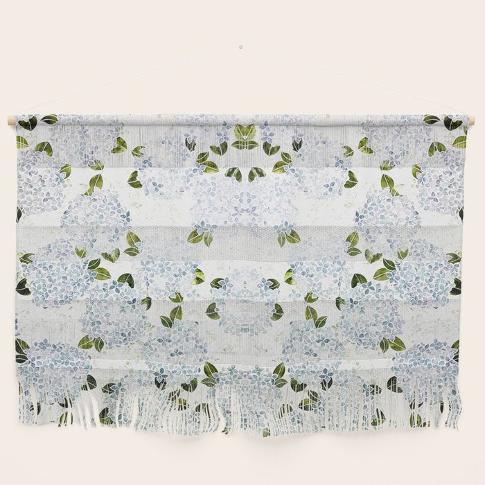 White Blue Ice Snow Hydrangea Wall Hanging Gallery Image 1