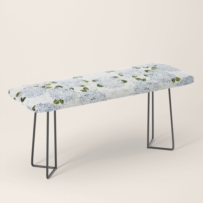 White Blue Ice Snow Hydrangea Bench Gallery Image 1