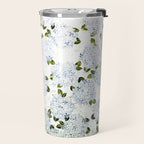 White Blue Ice Snow Hydrangea Travel Mug Gallery Image 2