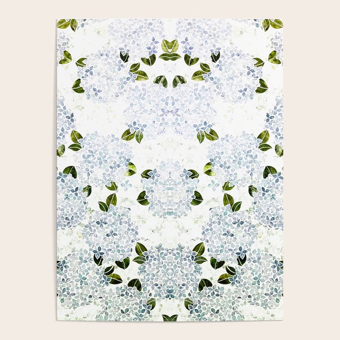 White Blue Ice Snow Hydrangea Poster Gallery Image 4