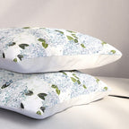 White Blue Ice Snow Hydrangea Pillow Sham Gallery Image 3