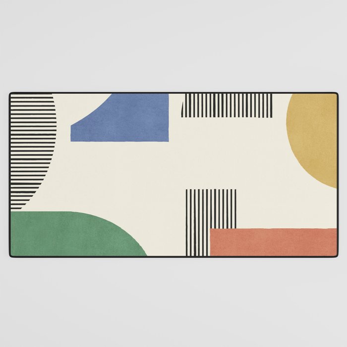 Abstract Lines Composition - 3 Colors Desk Mat Gallery Image 3