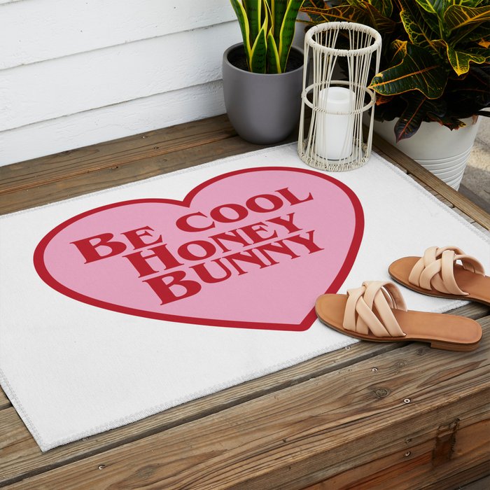 Be Cool Honey Bunny, Funny Saying Outdoor Rug Gallery Image 2