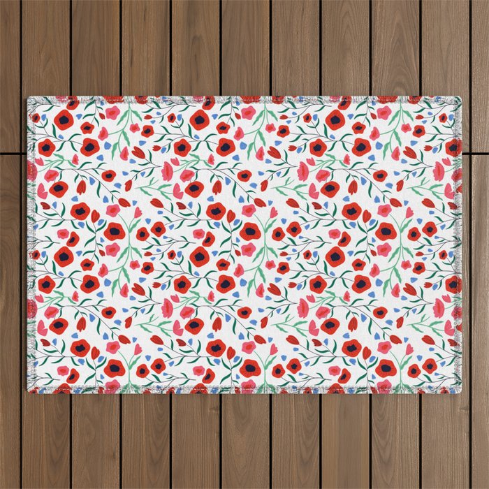 Red Poppy Outdoor Rug Gallery Image 1
