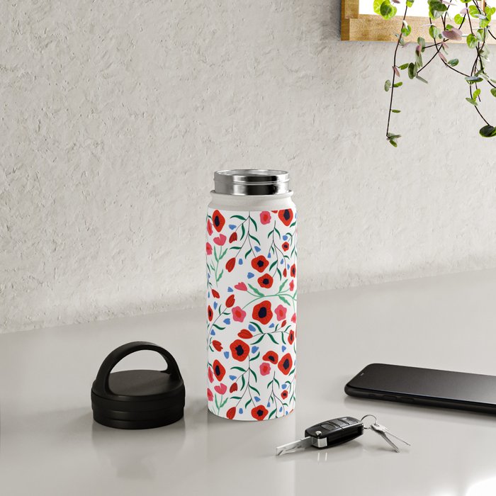 Red Poppy Water Bottle Gallery Image 4