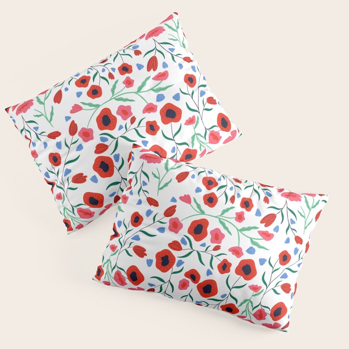 Red Poppy Pillow Sham Gallery Image 1