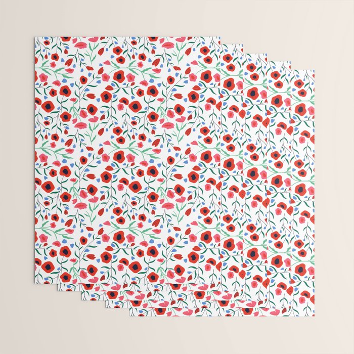 Red Poppy Wrapping Paper Gallery Image 3