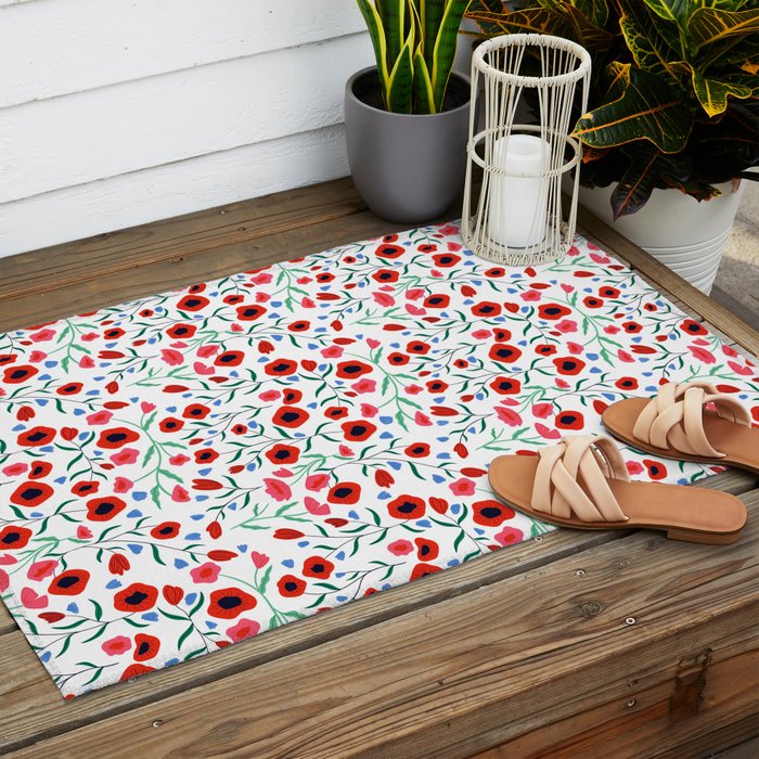Red Poppy Outdoor Rug Gallery Image 2