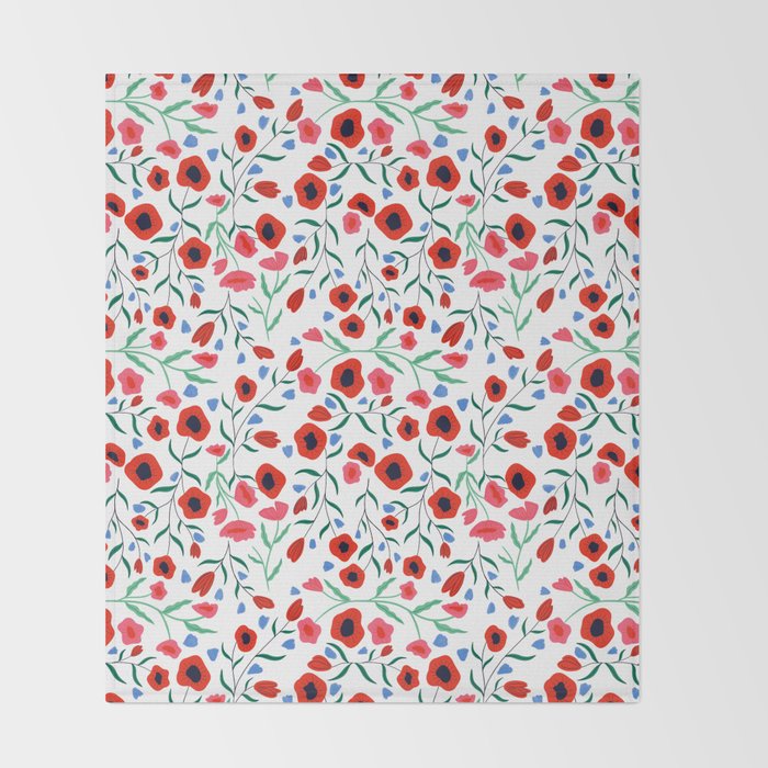 Red Poppy Throw Blanket Gallery Image 2