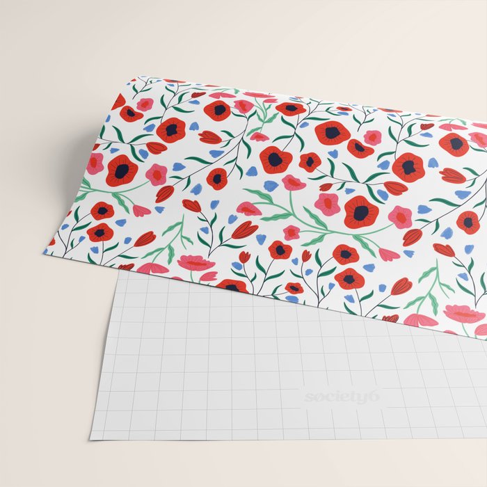 Red Poppy Wrapping Paper Gallery Image 2