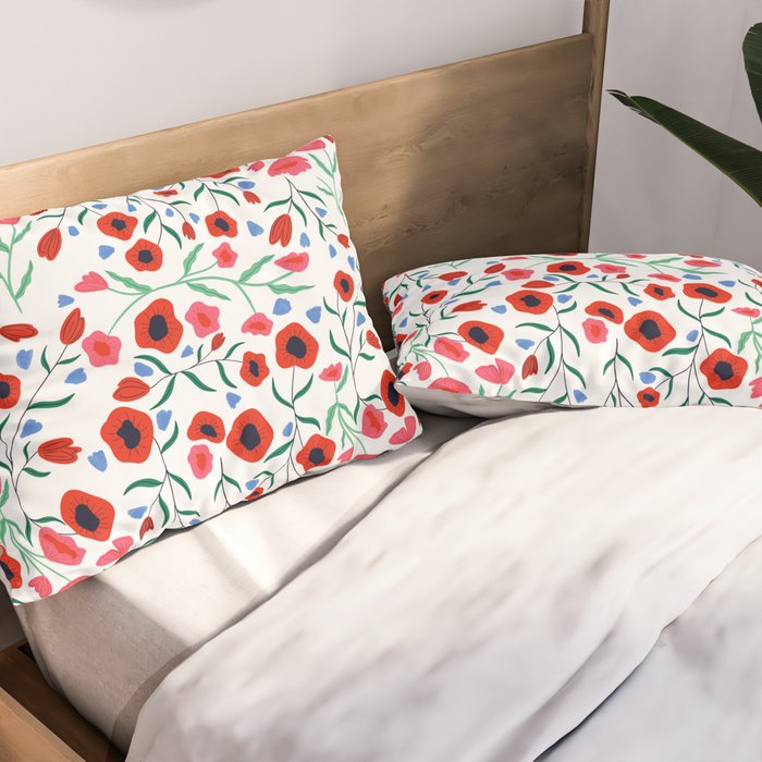 Red Poppy Pillow Sham Gallery Image 2