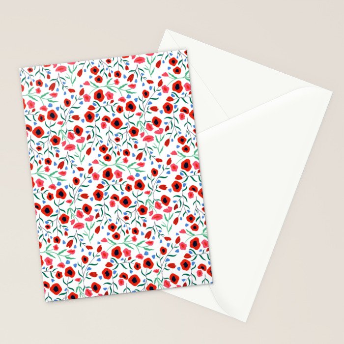 Red Poppy Stationery Card Gallery Image 2