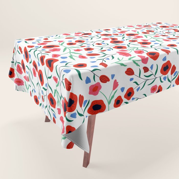 Red Poppy Tablecloth Gallery Image 1