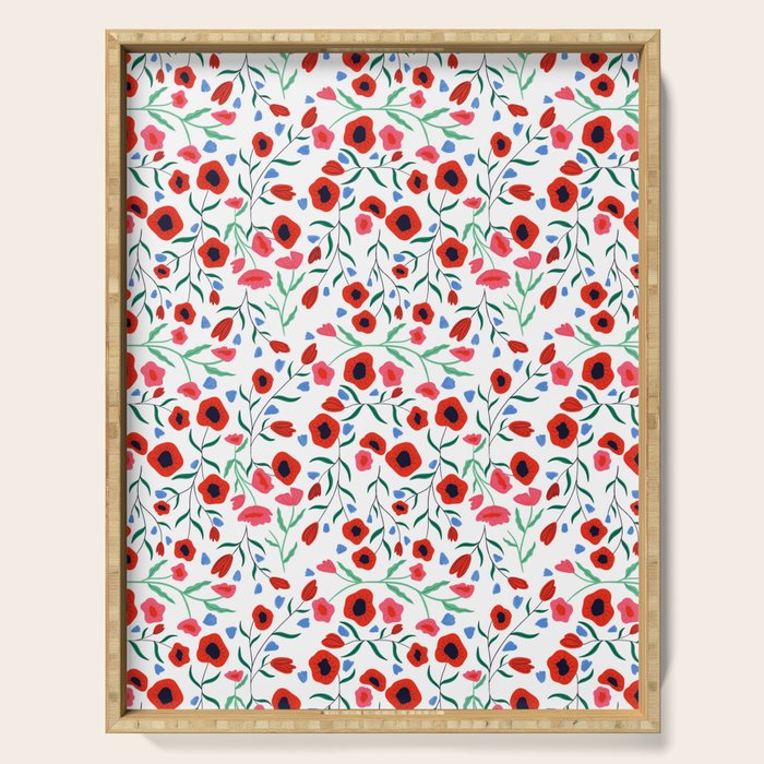Red Poppy Serving Tray Gallery Image 1