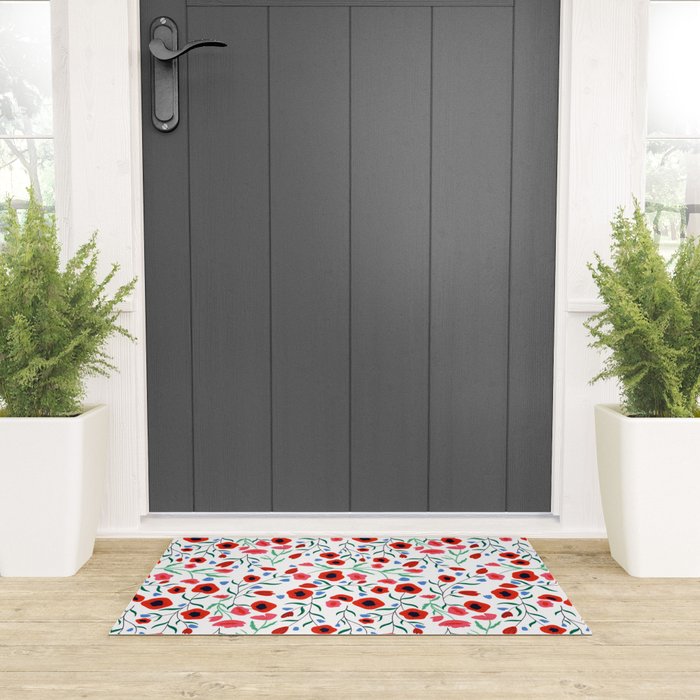 Red Poppy Welcome Mat Gallery Image 3