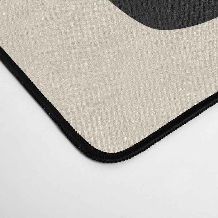 Mid Century Modern Square Dot Pattern 593 Black and Turquoise Desk Mat Gallery Image 4