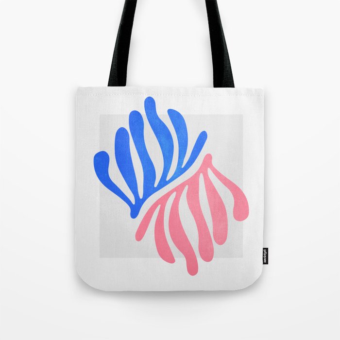 Blue & Pink Leaves: Matisse Series 01 Tote Bag Gallery Image 1