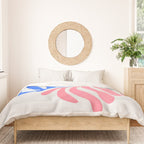 Blue & Pink Leaves: Matisse Series 01 Duvet Cover Gallery Image 3
