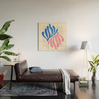 Blue & Pink Leaves: Matisse Series 01 Wood Wall Art Gallery Image 2