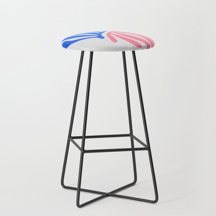 Blue & Pink Leaves: Matisse Series 01 Stool Gallery Image 1