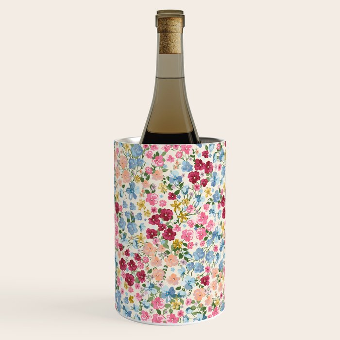 Blooming Cottage Garden Boho Ditsy Floral Wine Chiller Gallery Image 1
