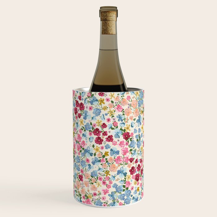 Blooming Cottage Garden Boho Ditsy Floral Wine Chiller Gallery Image 3