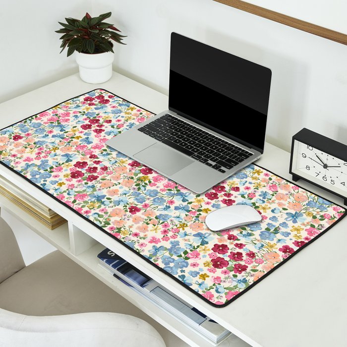 Blooming Cottage Garden Boho Ditsy Floral Desk Mat Gallery Image 2