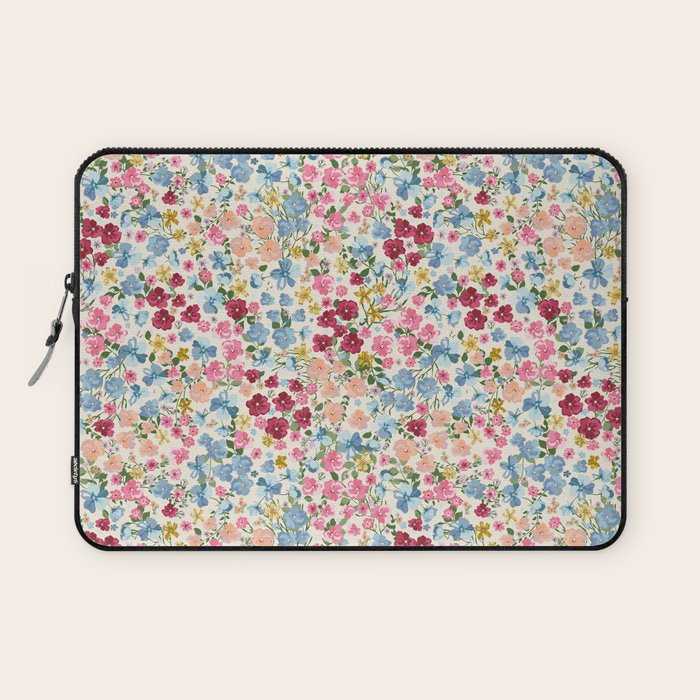 Blooming Cottage Garden Boho Ditsy Floral Laptop Sleeve Gallery Image 1