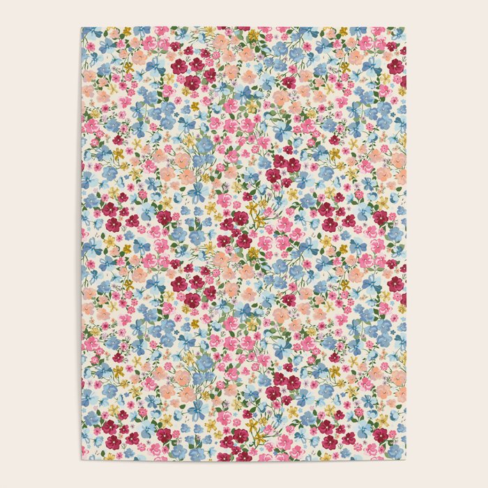 Blooming Cottage Garden Boho Ditsy Floral Poster Gallery Image 4