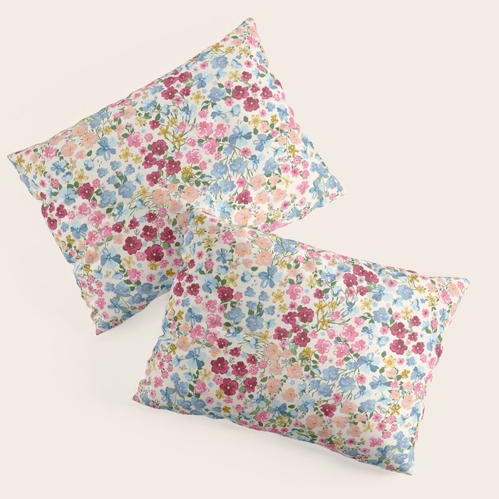 Blooming Cottage Garden Boho Ditsy Floral Pillow Sham Gallery Image 1