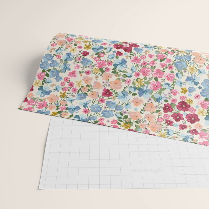 Blooming Cottage Garden Boho Ditsy Floral Wrapping Paper Gallery Image 2