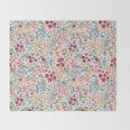 Blooming Cottage Garden Boho Ditsy Floral Throw Blanket Gallery Image 2