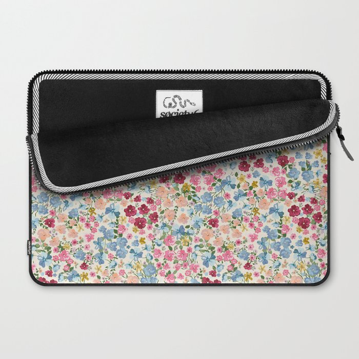Blooming Cottage Garden Boho Ditsy Floral Laptop Sleeve Gallery Image 2