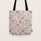 Blooming Cottage Garden Boho Ditsy Floral Tote Bag Gallery Image 1